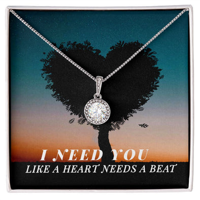 I NEED YOU, ETERNAL HOPE NECKLACE WITH MESSAGE CARD, UNIQUE GIFT FOR HER, NECKLACE JWELERY BIRTHDAY, FRIENDSHIP DAY GIFT ETC