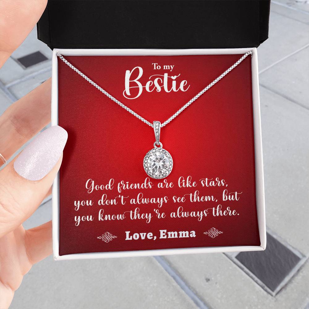 TO MY BESTIE, ETERNAL HOPE NECKLACE WITH MESSAGE CARD, BIRTHDAY GIFT FOR HER WITH MESSAGE CARD, GIFT FOR BESTIE, NECKLACE JEWELLERY