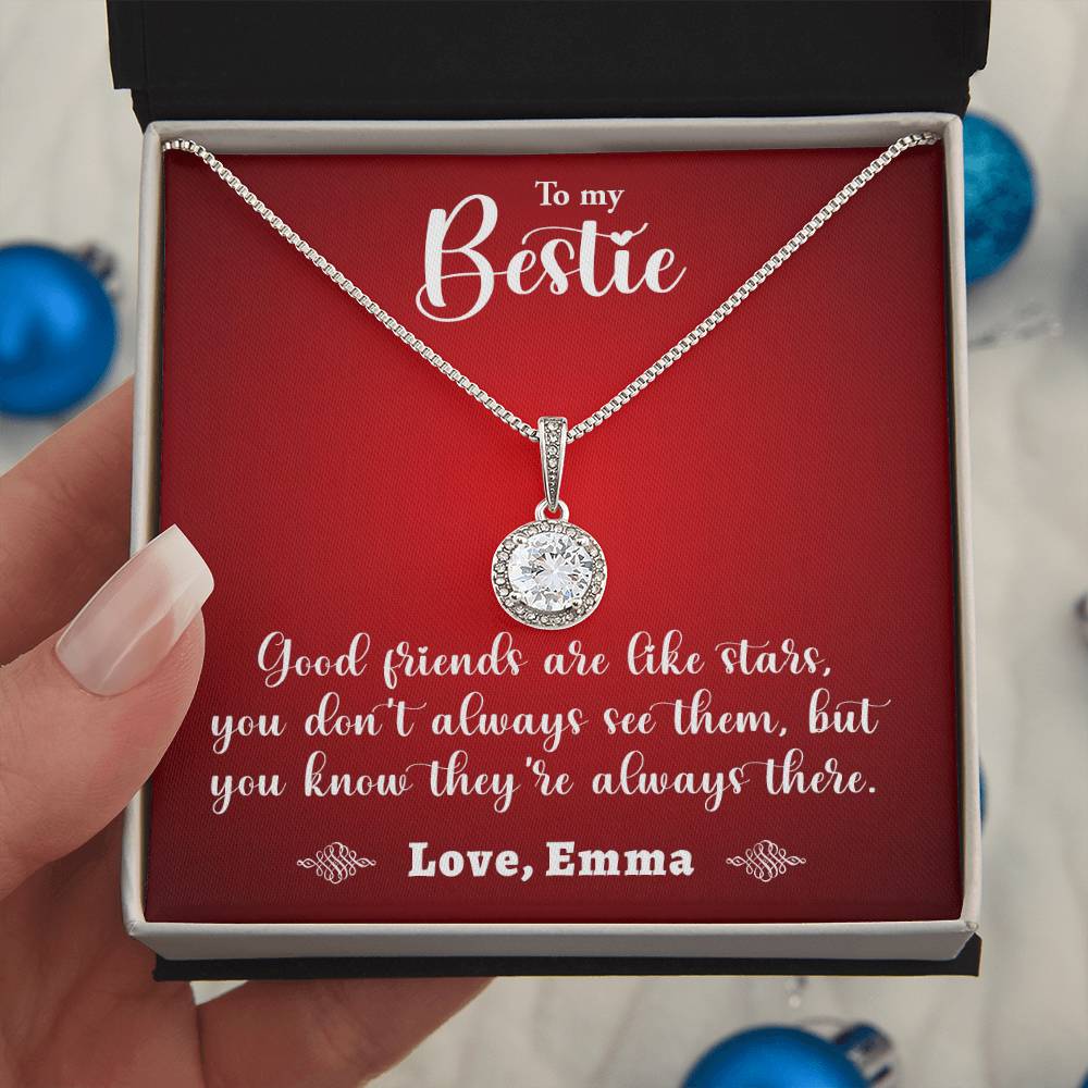 TO MY BESTIE, ETERNAL HOPE NECKLACE WITH MESSAGE CARD, BIRTHDAY GIFT FOR HER WITH MESSAGE CARD, GIFT FOR BESTIE, NECKLACE JEWELLERY