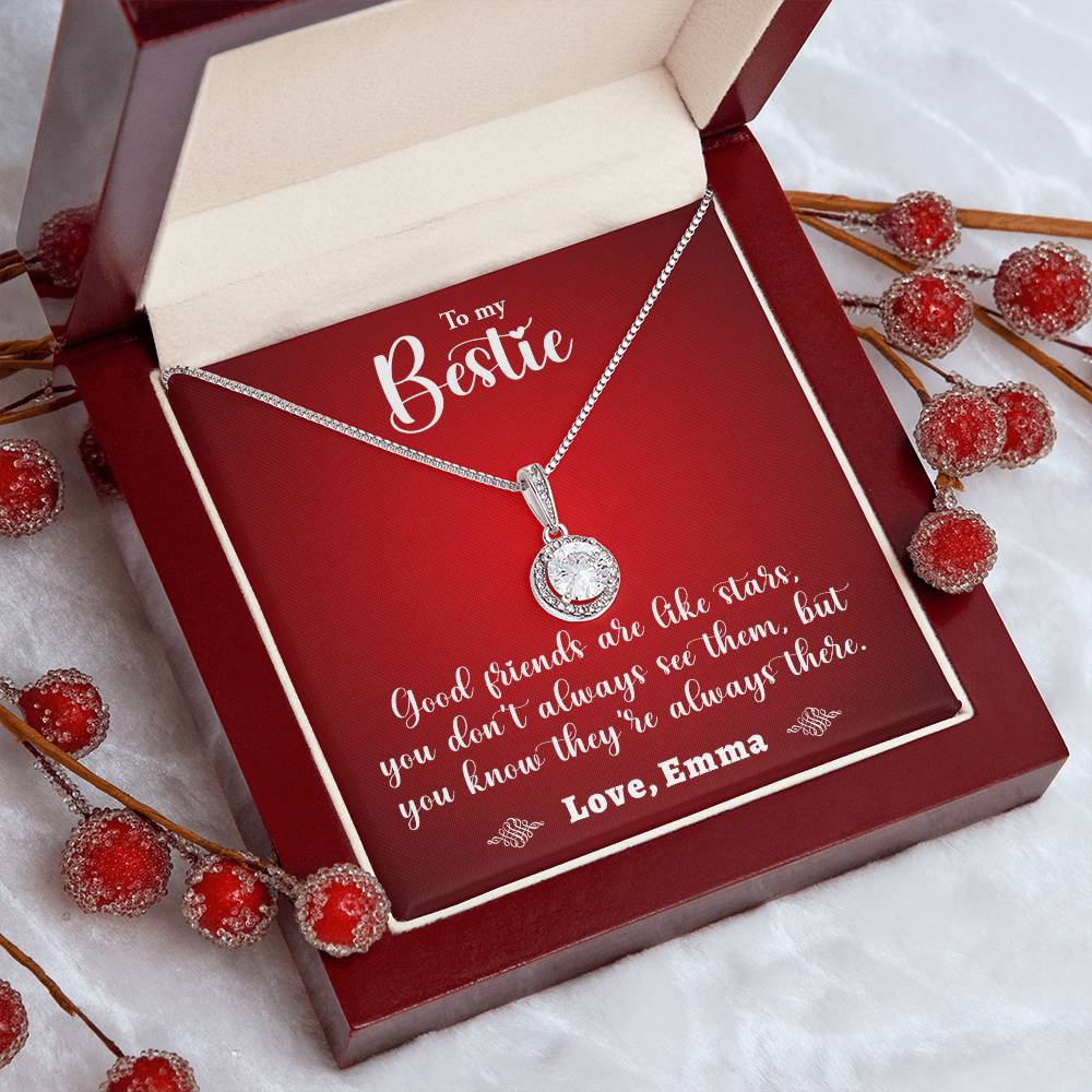 TO MY BESTIE, ETERNAL HOPE NECKLACE WITH MESSAGE CARD, BIRTHDAY GIFT FOR HER WITH MESSAGE CARD, GIFT FOR BESTIE, NECKLACE JEWELLERY