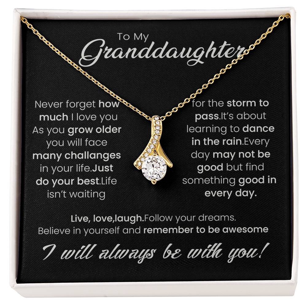 To My Granddaughter, Alluring Beauty Necklace For Granddaughter from Grandma, Birthday Gift For Her