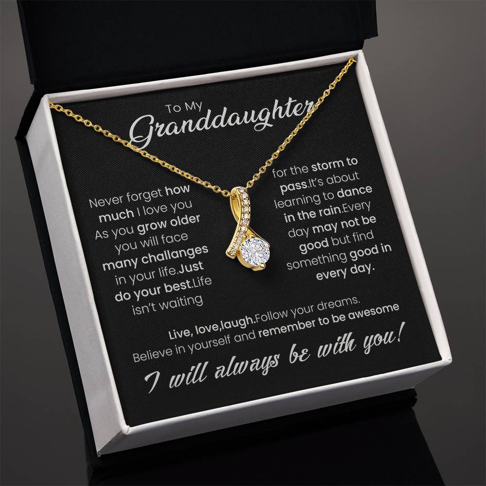 To My Granddaughter, Alluring Beauty Necklace For Granddaughter from Grandma, Birthday Gift For Her