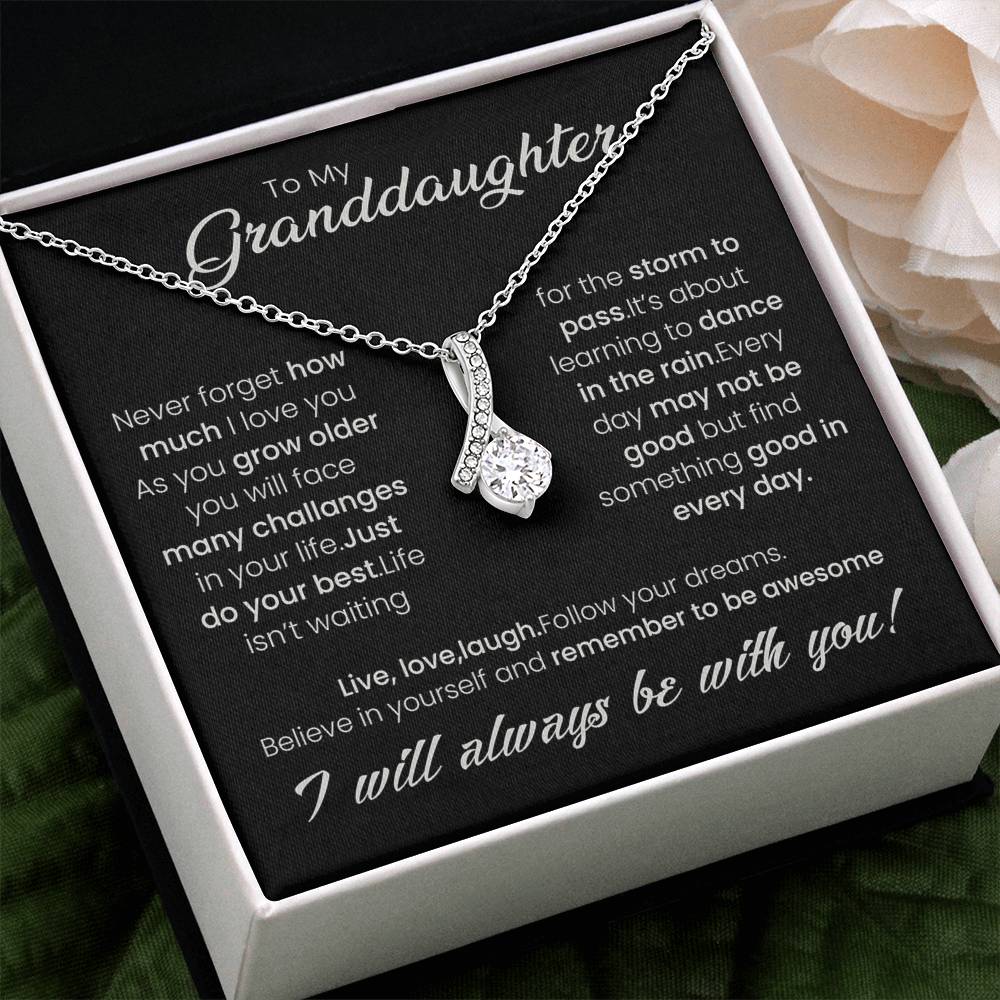 To My Granddaughter, Alluring Beauty Necklace For Granddaughter from Grandma, Birthday Gift For Her