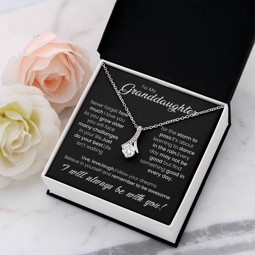 To My Granddaughter, Alluring Beauty Necklace For Granddaughter from Grandma, Birthday Gift For Her