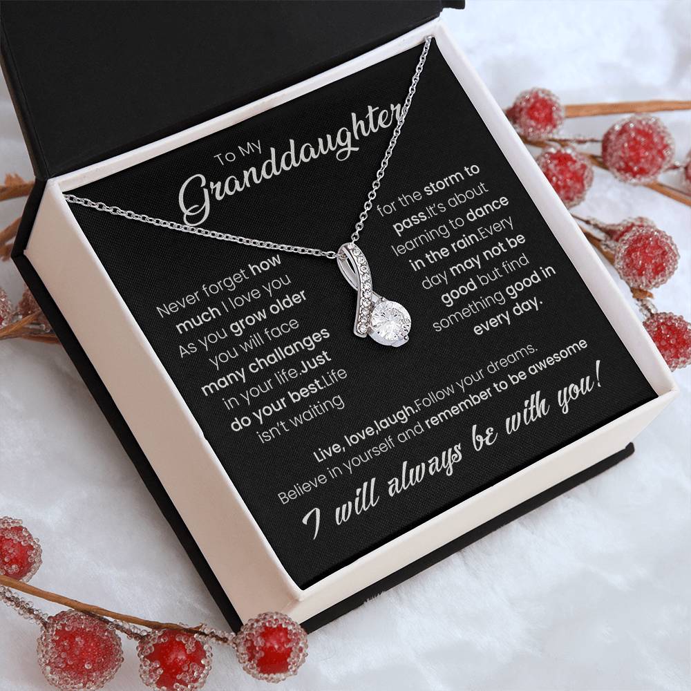 To My Granddaughter, Alluring Beauty Necklace For Granddaughter from Grandma, Birthday Gift For Her