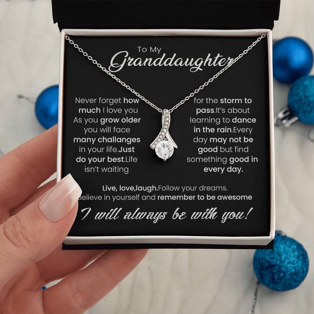 To My Granddaughter, Alluring Beauty Necklace For Granddaughter from Grandma, Birthday Gift For Her