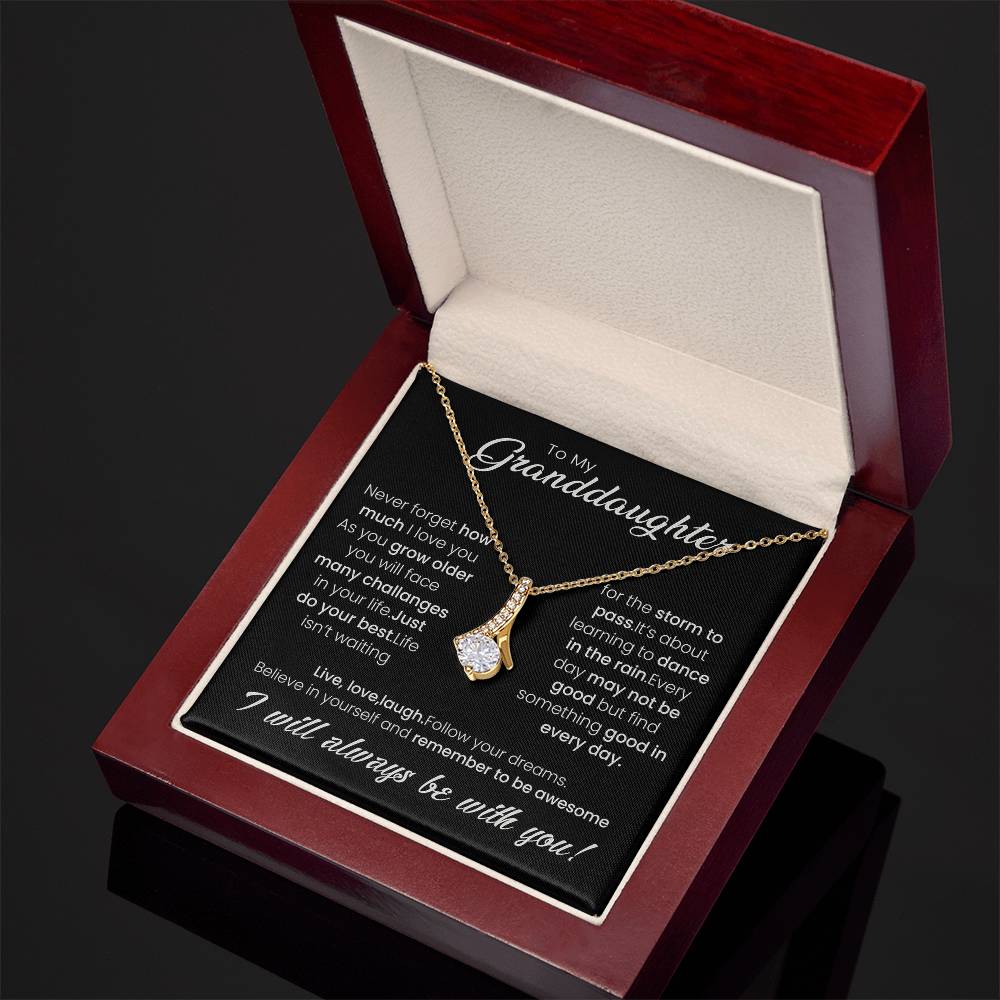 To My Granddaughter, Alluring Beauty Necklace For Granddaughter from Grandma, Birthday Gift For Her