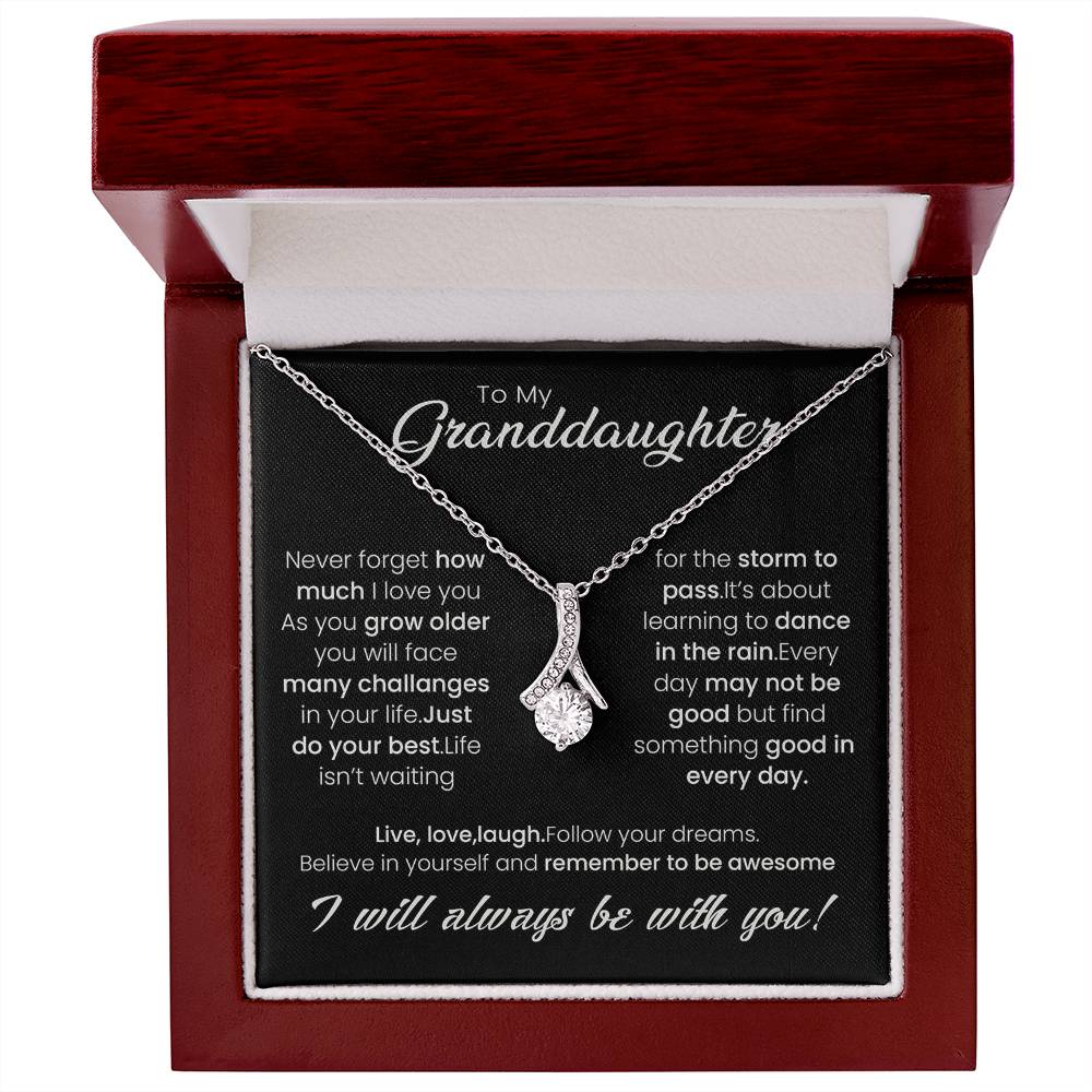 To My Granddaughter, Alluring Beauty Necklace For Granddaughter from Grandma, Birthday Gift For Her