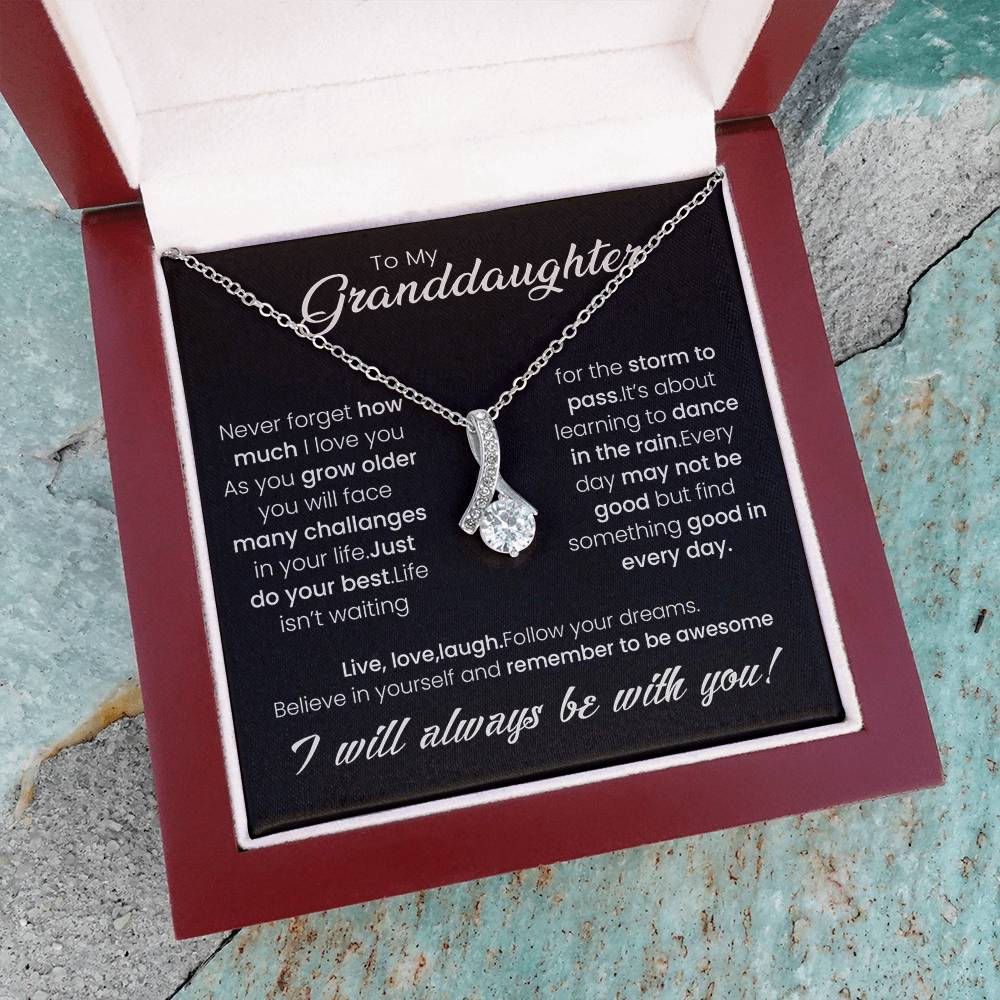 To My Granddaughter, Alluring Beauty Necklace For Granddaughter from Grandma, Birthday Gift For Her