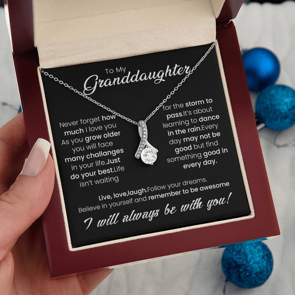 To My Granddaughter, Alluring Beauty Necklace For Granddaughter from Grandma, Birthday Gift For Her