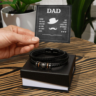 LOVE YOU FOREVER BRACELET WITH MESSAGE CARD FOR DAD, FATHER'S DAY AND BIRTHDAY GIFT FOR HIM, UNIQUE GIFT FOR DAD