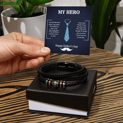 HAPPY FATHER'S DAY, LOVE YOU FOREVER BRACELET FOR FATHER'S, UNIQUE GIFT WITH MESSAGE CARD, FATHER'S DAY AND BIRTHDAY GIFT FOR DAD