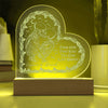 Couple heart shaped engraved acrylic plaque