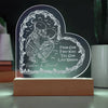 Couple heart shaped engraved acrylic plaque