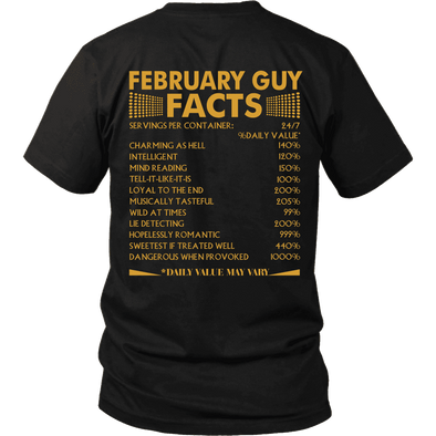 Limited Edition ***February Guy Facts Back Print*** Shirts & Hoodies