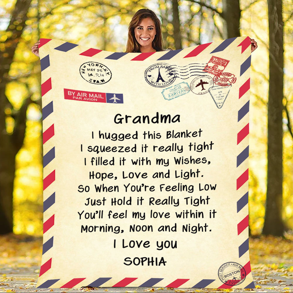 Personalized throw blanket thank you gift for Grandma or Mom, including all  the reasons you love her.