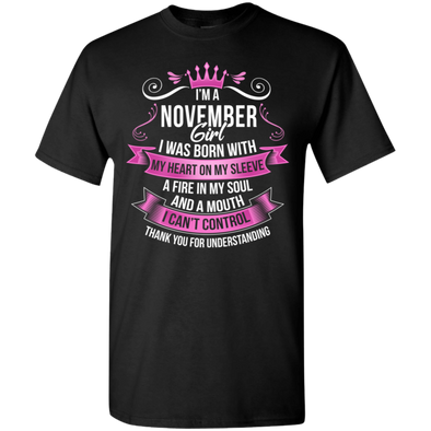 Newly Launched **November Girl Born With Heart On Sleeve** Shirts & Hoodies