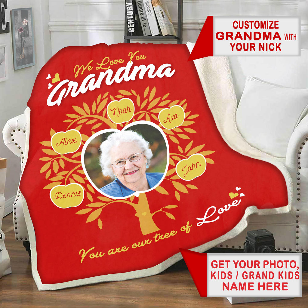 Personalized Postcard Message Blanket For Grandma/Mom/Grandpa/Papa - C