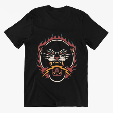 Unisex T-shirt With Burning Panther and Thunder