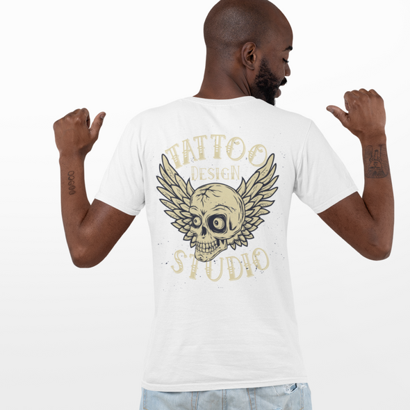 Skull Wings Black & White Unisex T-Shirt