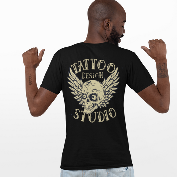 Skull Wings Black & White Unisex T-Shirt