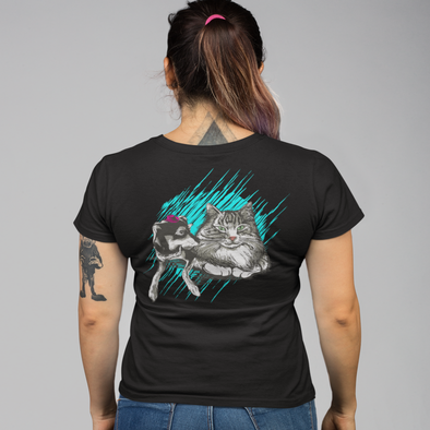 Unisex T-shirt With Cat And Dog Print