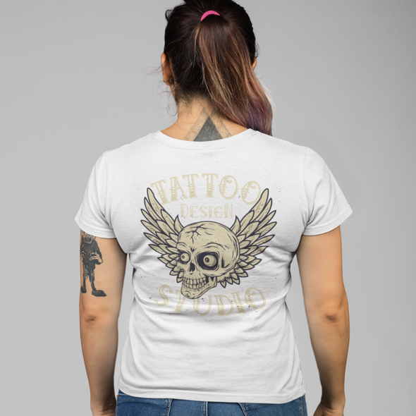 Skull Wings Black & White Unisex T-Shirt