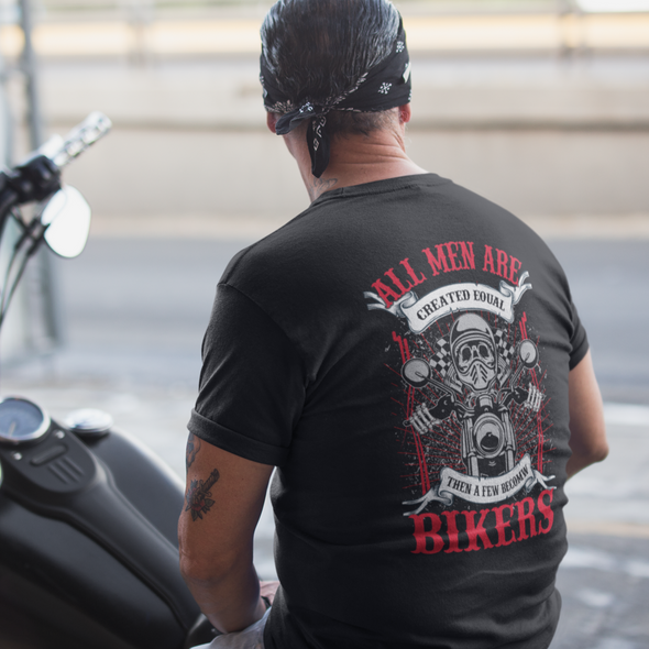 Unisex T-shirt With All Men Are Bikers Print