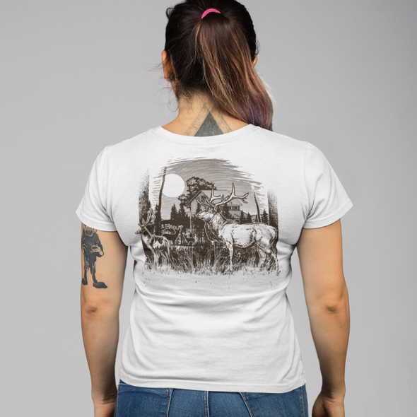 Unisex T-shirt With Deer Vintage Print