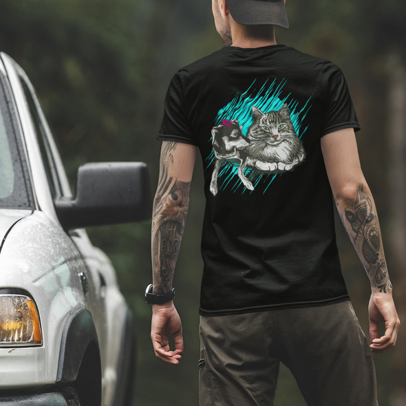 Unisex T-shirt With Cat And Dog Print