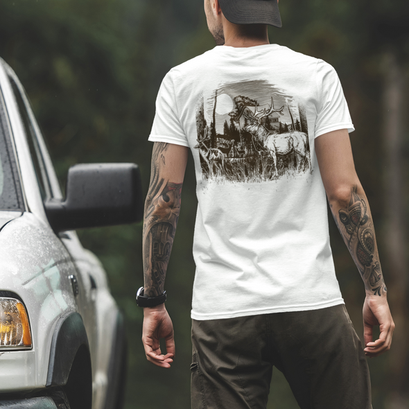 Unisex T-shirt With Deer Vintage Print