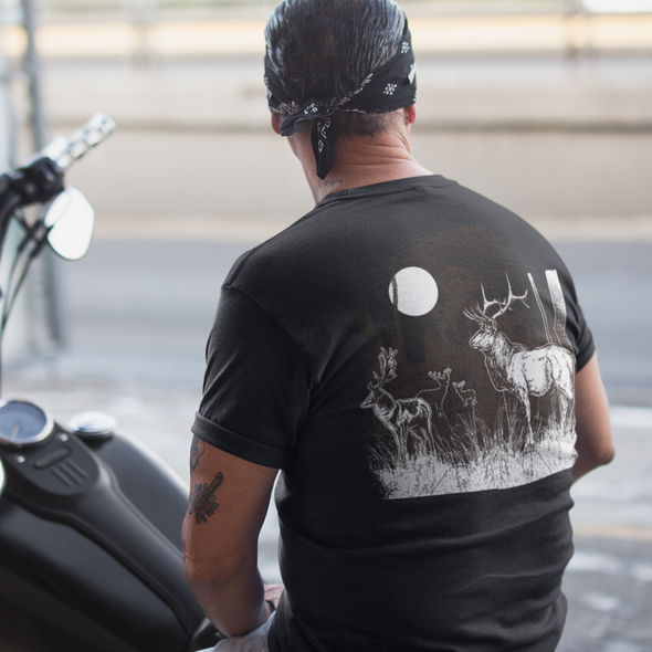 Unisex T-shirt With Deer Vintage Print