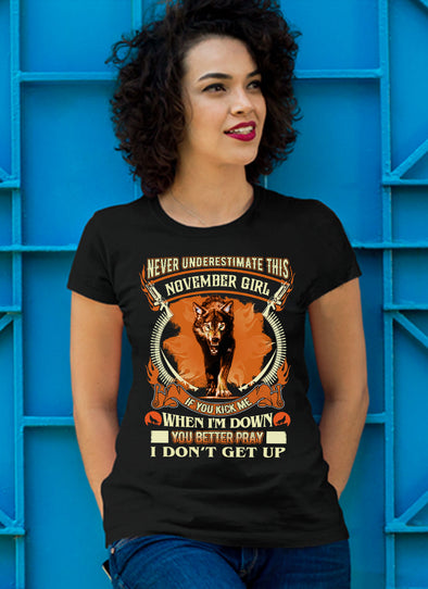 New Edition Wolf Print** Never Underestimate November Born Girl** Shirts & Hoodies