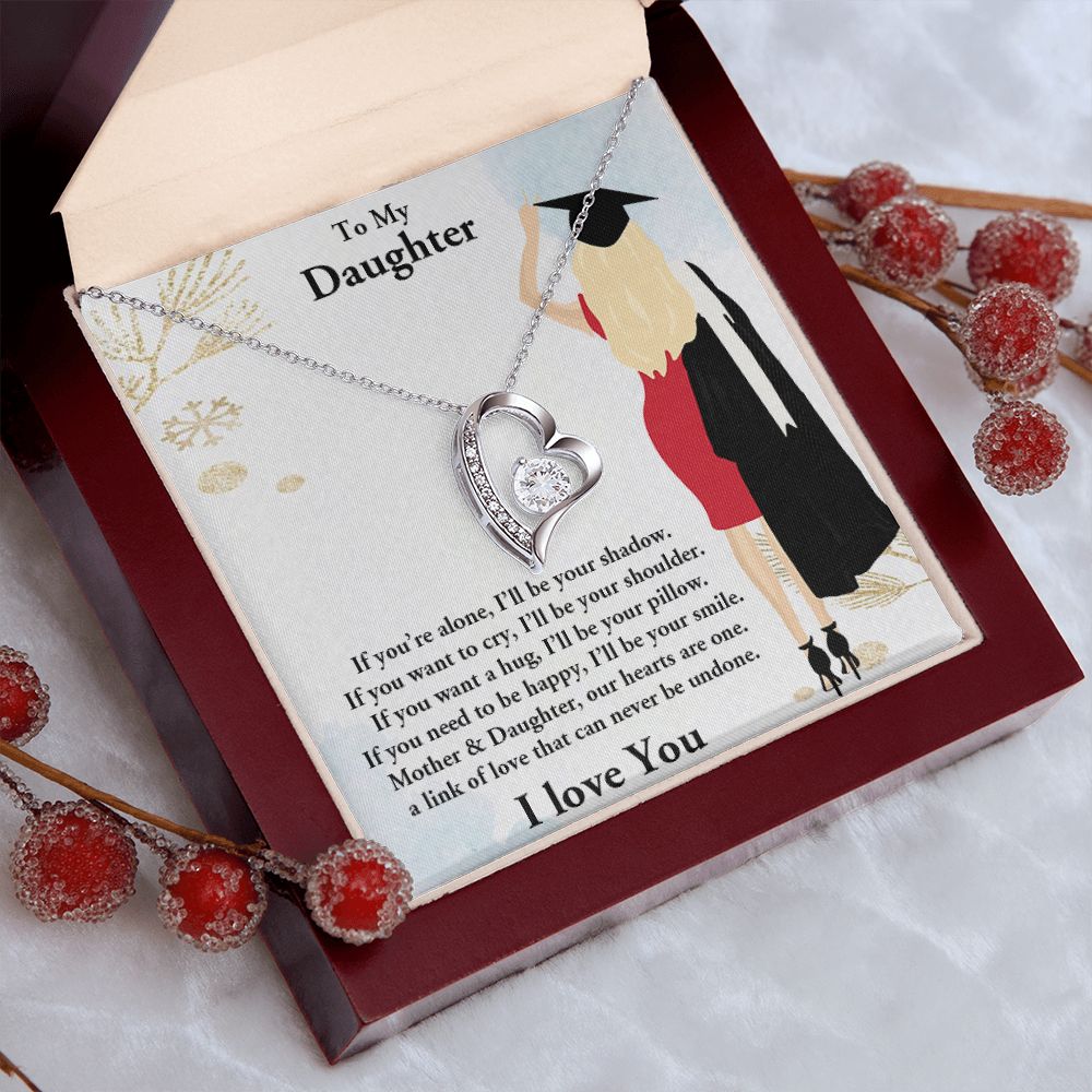 TO MY DAUGHTER, FOREVER LOVE NECKLACE WITH MESSAGE CARD, FROM MOM, BIRTHDAY AND DAUGHTERS DAY GIFT FOR HER