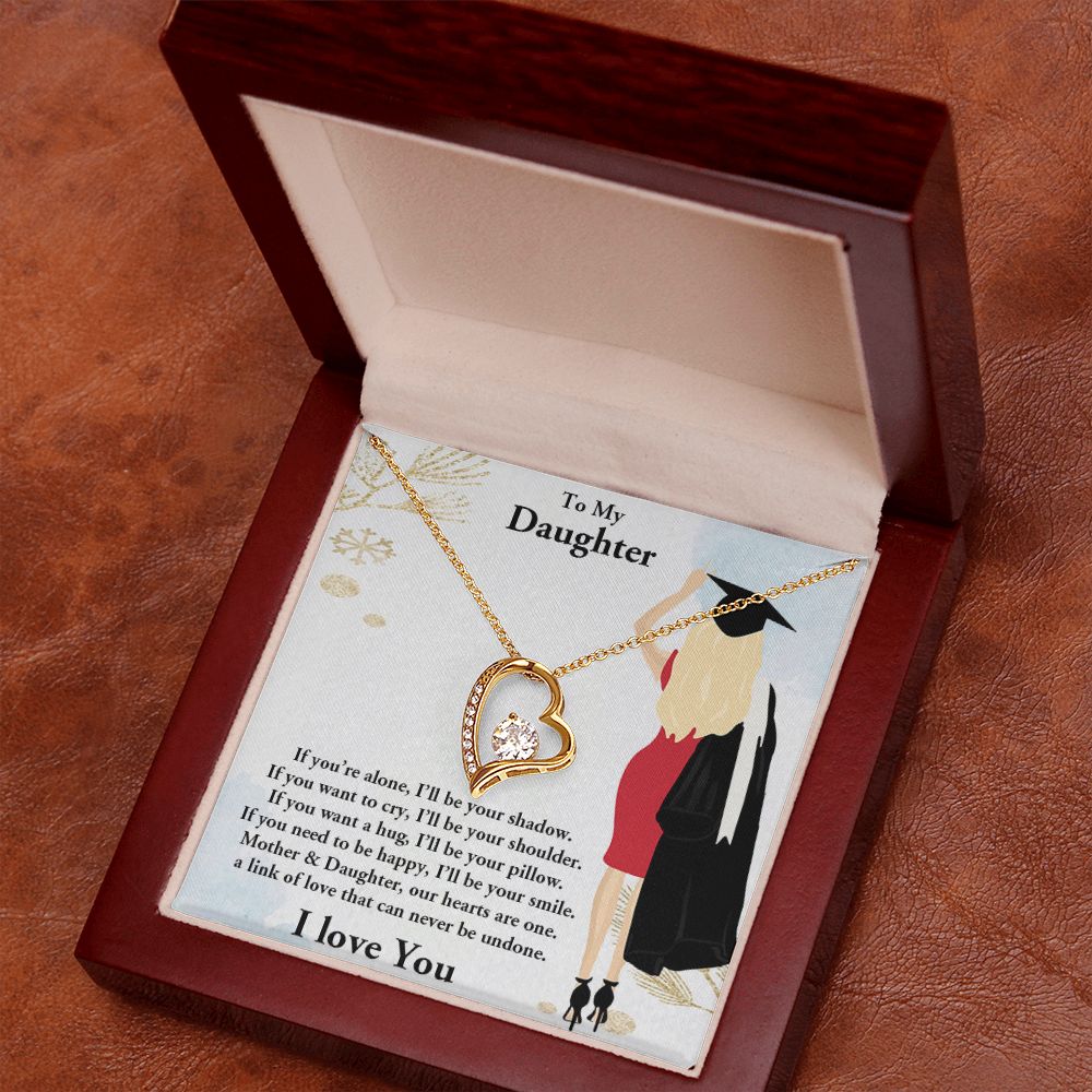 TO MY DAUGHTER, FOREVER LOVE NECKLACE WITH MESSAGE CARD, FROM MOM, BIRTHDAY AND DAUGHTERS DAY GIFT FOR HER