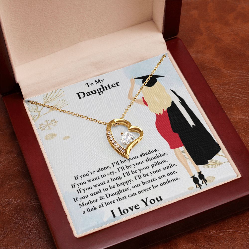 TO MY DAUGHTER, FOREVER LOVE NECKLACE WITH MESSAGE CARD, FROM MOM, BIRTHDAY AND DAUGHTERS DAY GIFT FOR HER