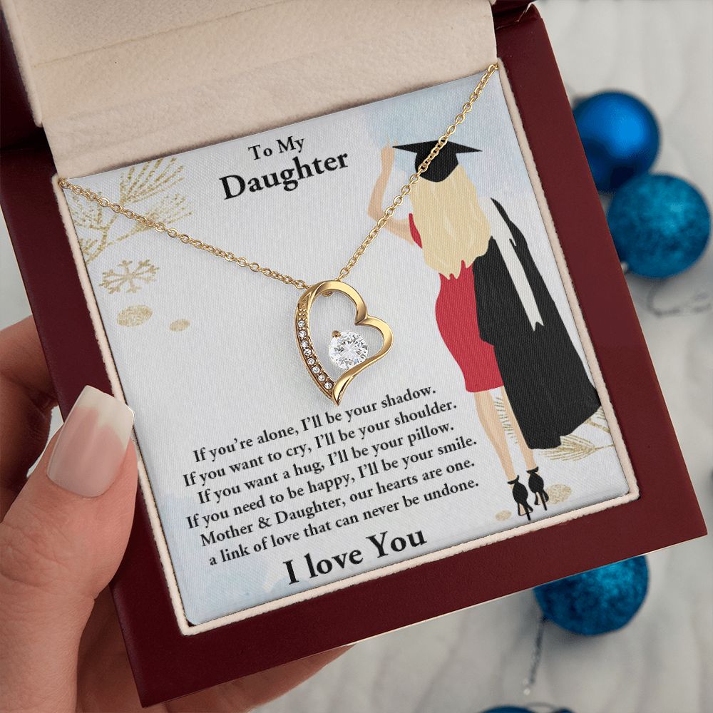 TO MY DAUGHTER, FOREVER LOVE NECKLACE WITH MESSAGE CARD, FROM MOM, BIRTHDAY AND DAUGHTERS DAY GIFT FOR HER