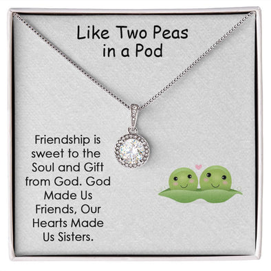 LIKE TWO PEAS IN A POD, ETERNAL HOPE NECKLACE FOR FRIEND, FOREVER BEST FRIEND, BFF, BIRTHDAY/ FRIENDSHIP DAY GIFT FOR HER
