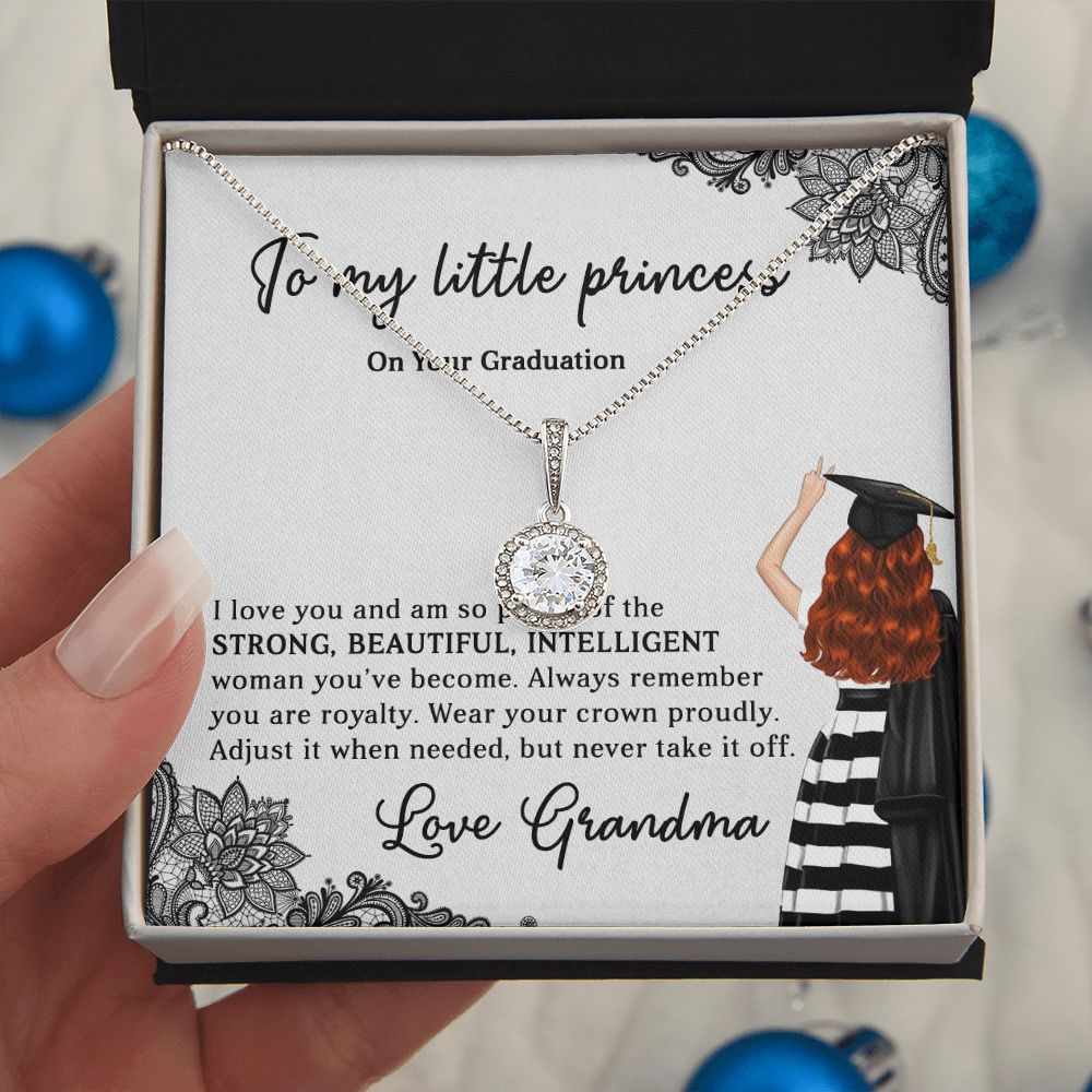 TO MY LITTLE PRINCESS, ETERNAL HOPE NECKLACE FOR GRANDDAUGHTER ON HER GRADUATION, GIFT FOR HER, FROM GRANDMA