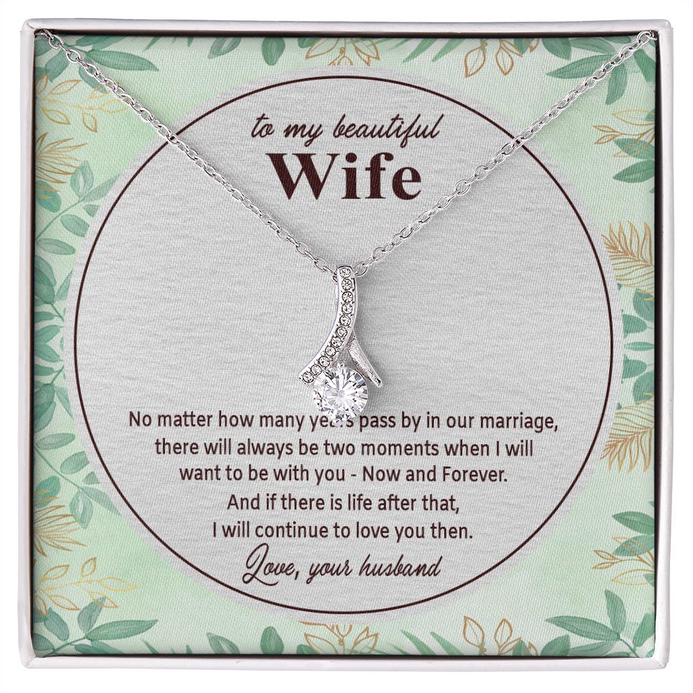 To My Beautiful Wife, Alluring Beauty Necklace, Necklace With Message Card, Gift For Her