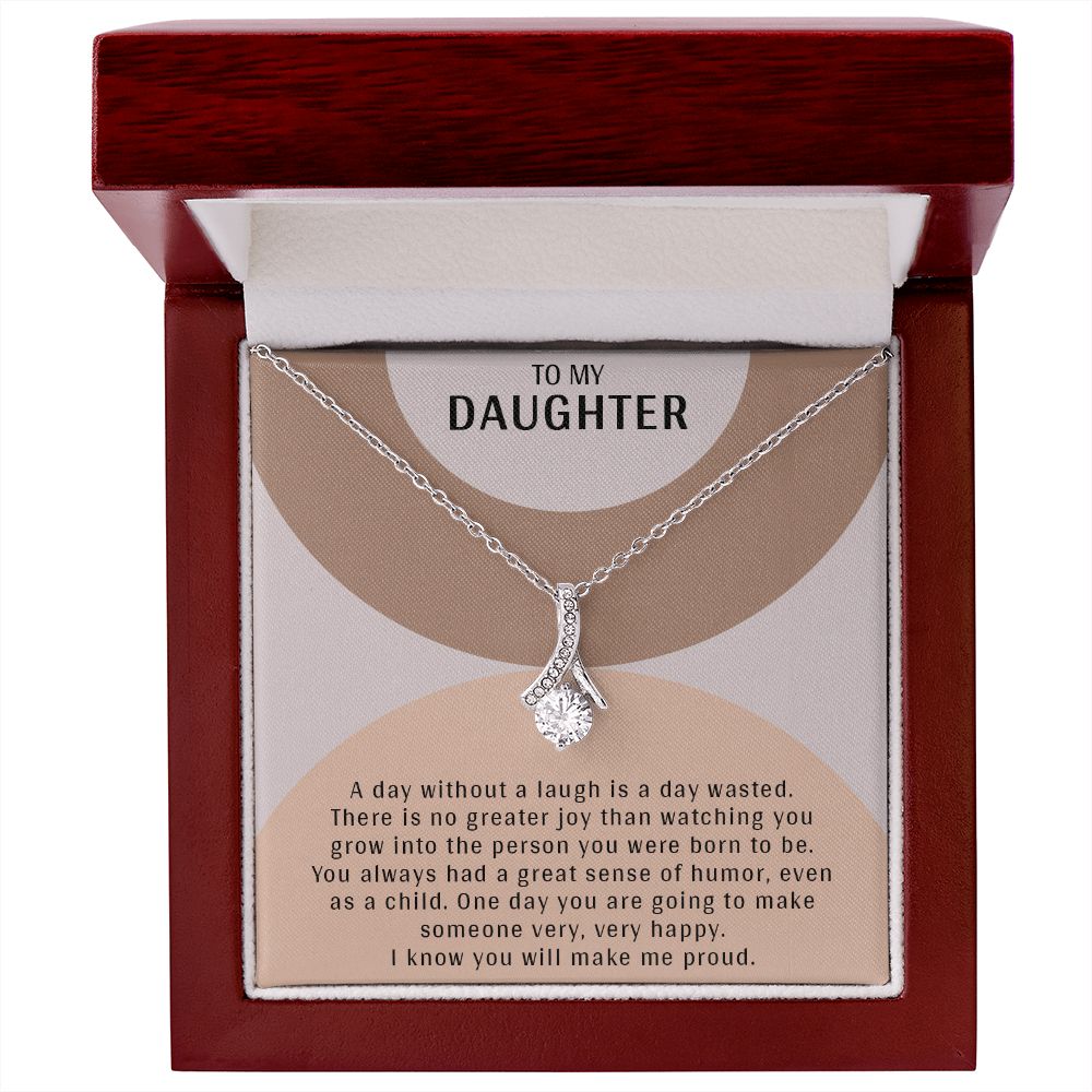 TO MY DAUGHTER, ALLURING BEAUTY NECKLACE WITH MESSAGE CARD, BIRTHDAY AND DAUGHTER'S DAY GIFT FOR HER
