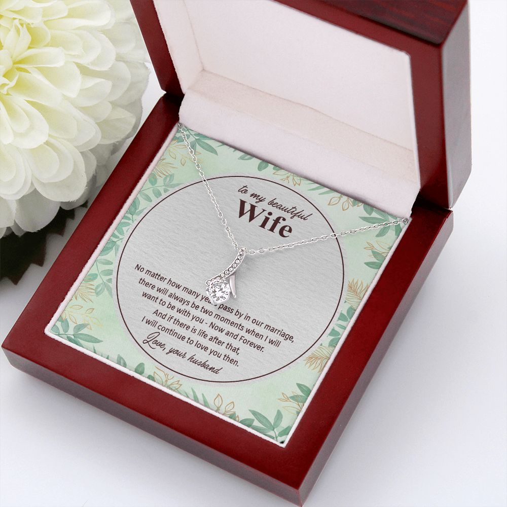 To My Beautiful Wife, Alluring Beauty Necklace, Necklace With Message Card, Gift For Her