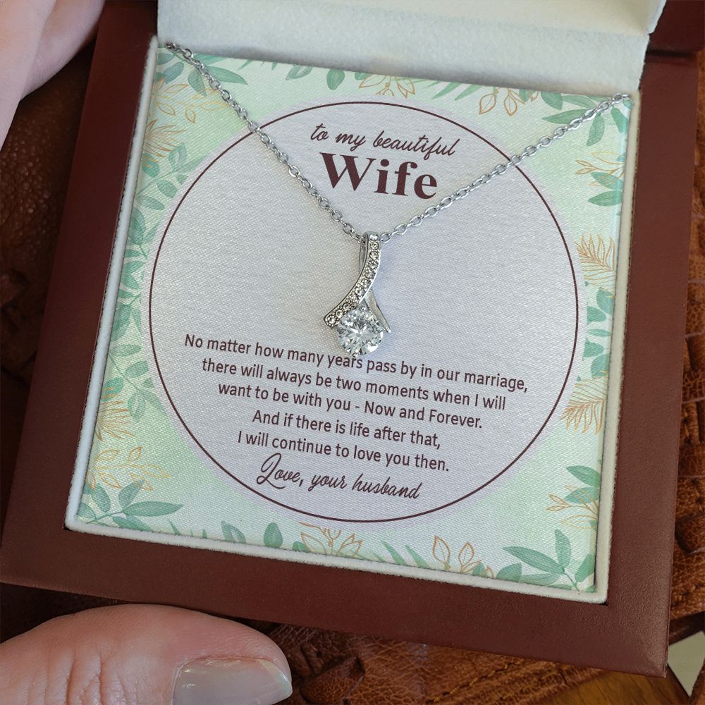 To My Beautiful Wife, Alluring Beauty Necklace, Necklace With Message Card, Gift For Her