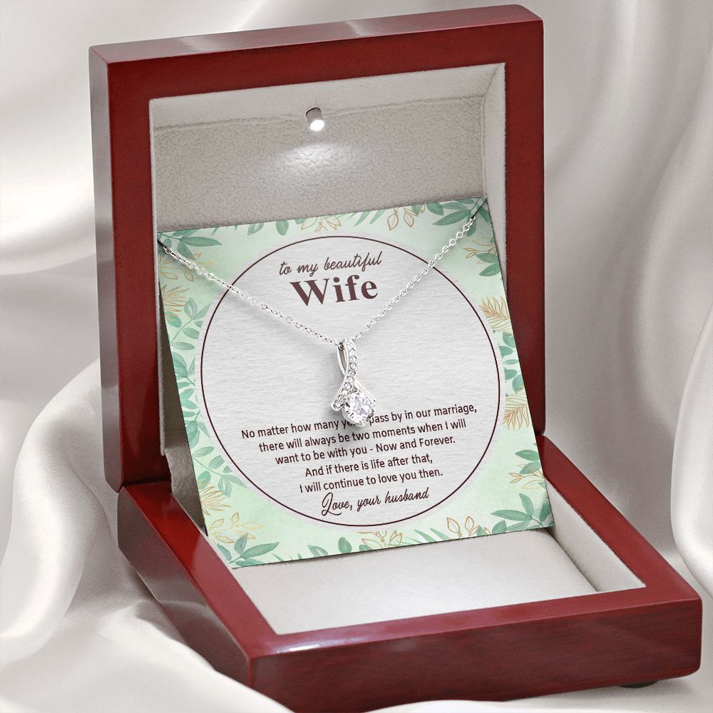 To My Beautiful Wife, Alluring Beauty Necklace, Necklace With Message Card, Gift For Her