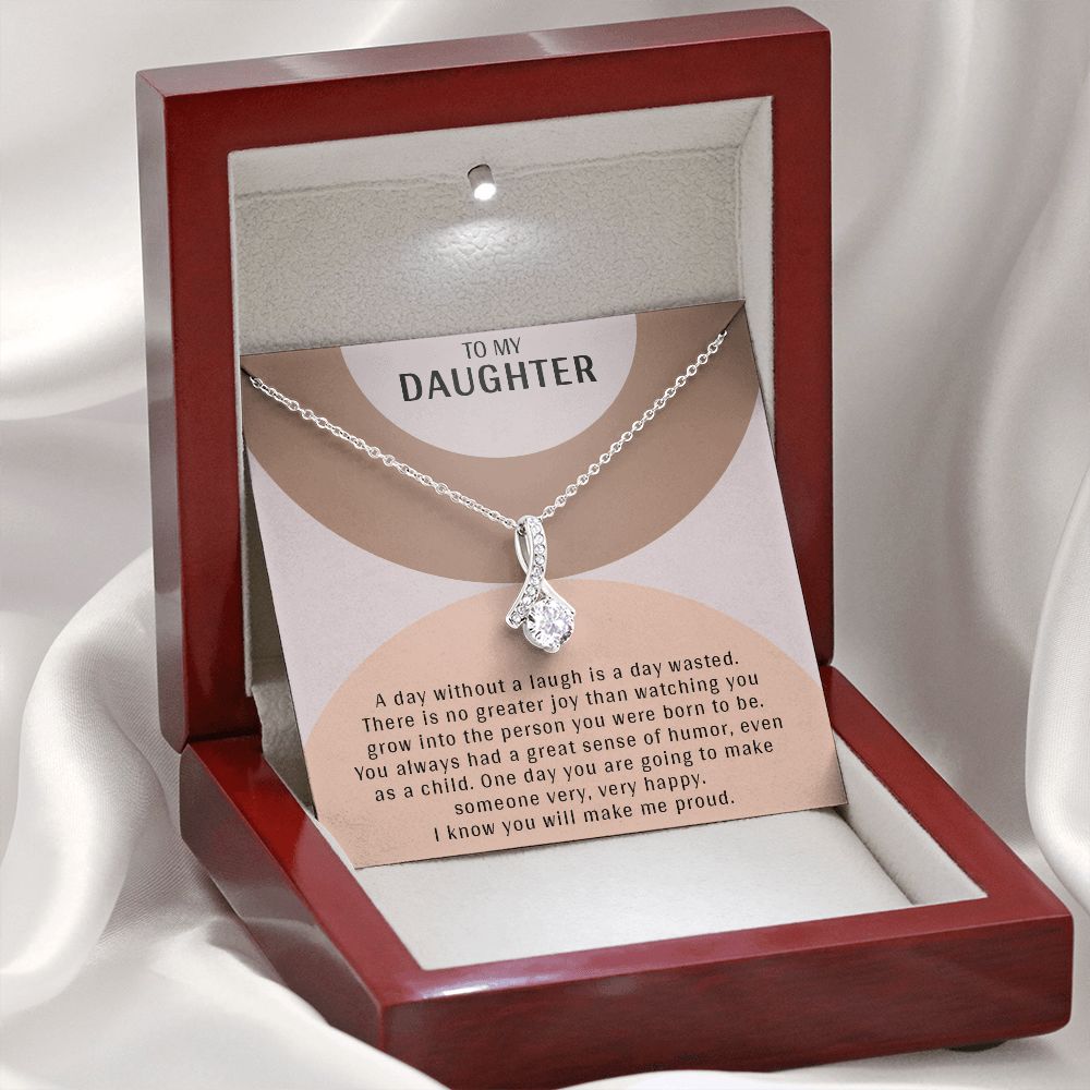 TO MY DAUGHTER, ALLURING BEAUTY NECKLACE WITH MESSAGE CARD, BIRTHDAY AND DAUGHTER'S DAY GIFT FOR HER