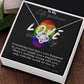 LOVE KNOT NECKLACE FOR SOULMATE, FOR YOUR LGBTQ PARTNER, WITH MESSAGE CARD, PRIDE NECKLACE,