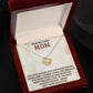 DEAR MY LOVELY MOM, LOVE KNOT NECKLACE FOR MOM, NECKLACE WITH MESSAGE CARD, MOTHER'S DAY GIFT FOR HER, FROM DAUGHTER