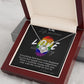 LOVE KNOT NECKLACE FOR SOULMATE, FOR YOUR LGBTQ PARTNER, WITH MESSAGE CARD, PRIDE NECKLACE,