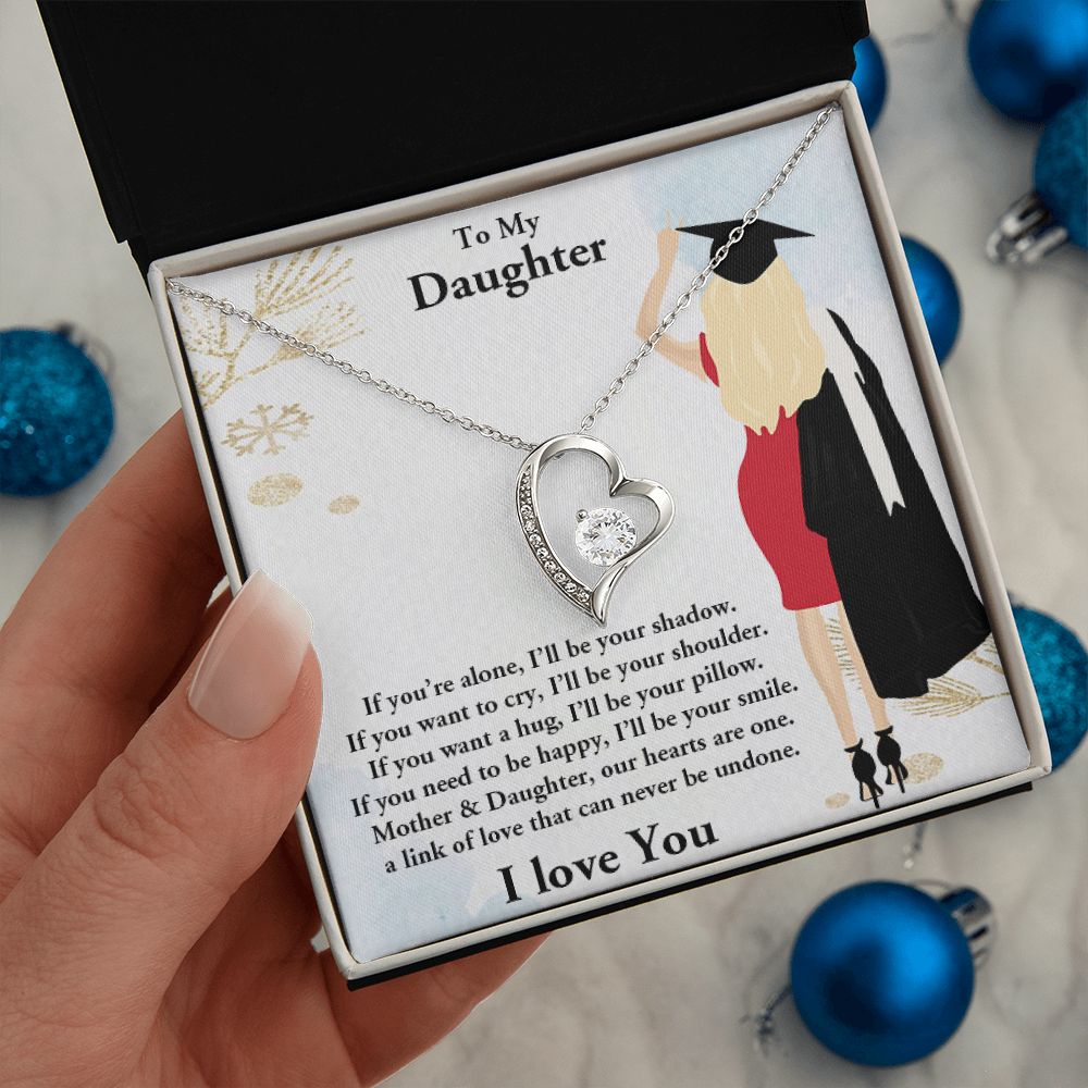 TO MY DAUGHTER, FOREVER LOVE NECKLACE WITH MESSAGE CARD, FROM MOM, BIRTHDAY AND DAUGHTERS DAY GIFT FOR HER