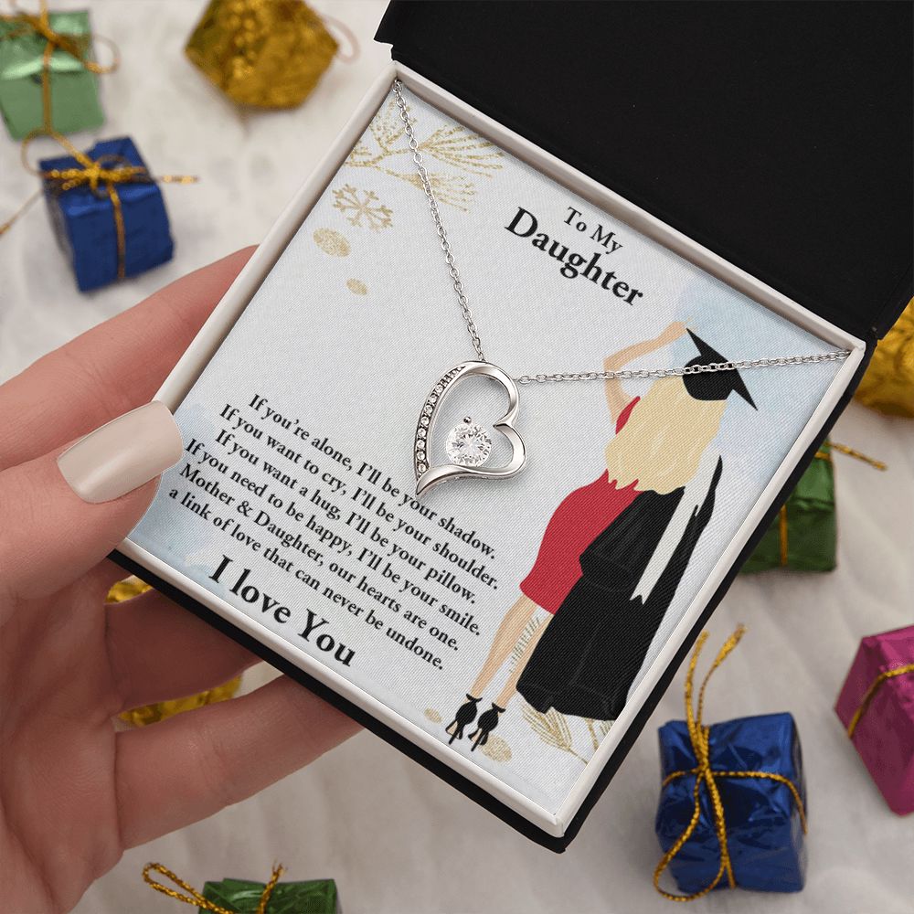 TO MY DAUGHTER, FOREVER LOVE NECKLACE WITH MESSAGE CARD, FROM MOM, BIRTHDAY AND DAUGHTERS DAY GIFT FOR HER